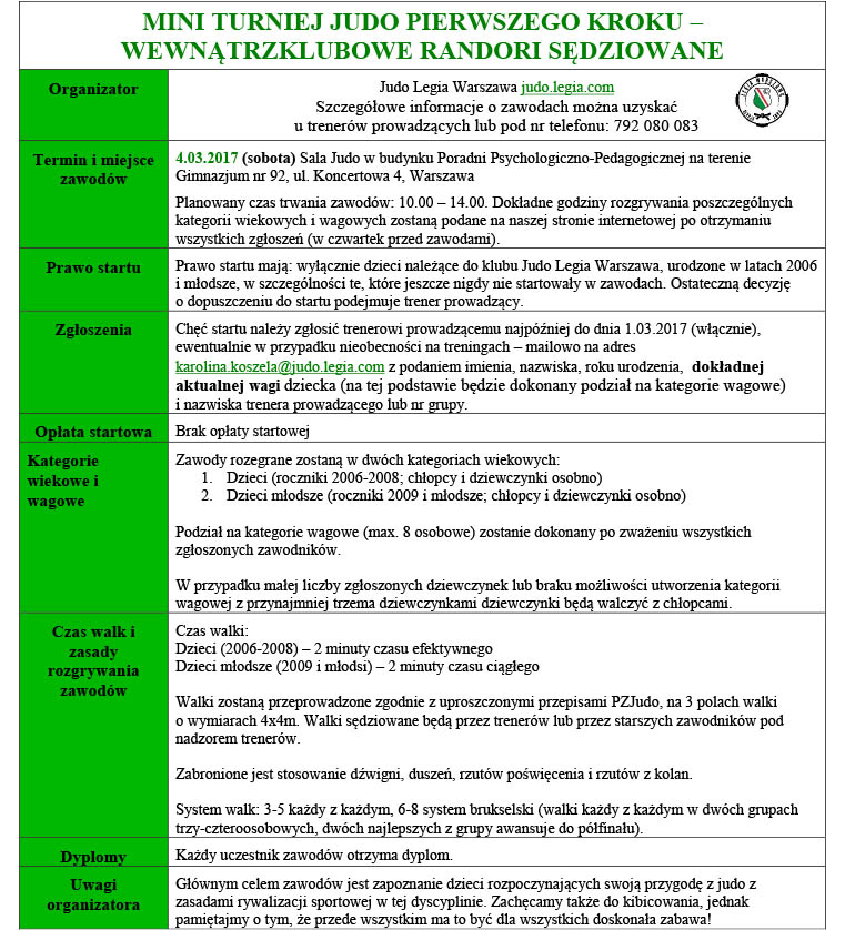 Mini turniej judo dla początkujących