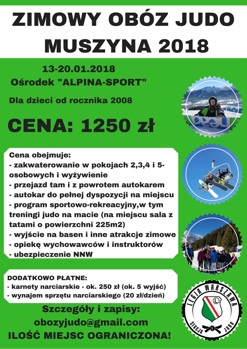 Obóz zimowy Muszyna 2018 Judo Legia Warszawa